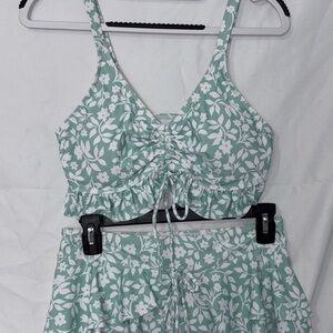 Floral Green Swim Coverup
